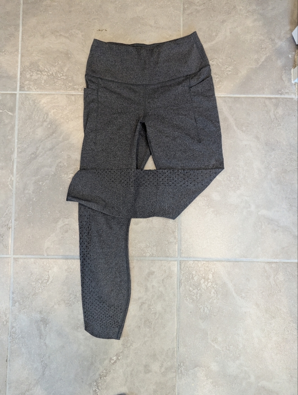 Heather Gray Laser Cut Leggings